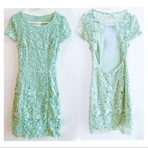 Lulu’s Backless Sage Green Lace Dress Size Medium